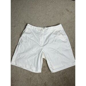 Tara Jones White Bermuda Shorts Women’s Size 8 Cotton Spandex Flat Front Chino